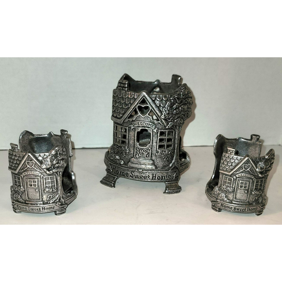 Carson Other - Carson Pewter 1996 “HOME SWEET HOME” Candle Holder Set